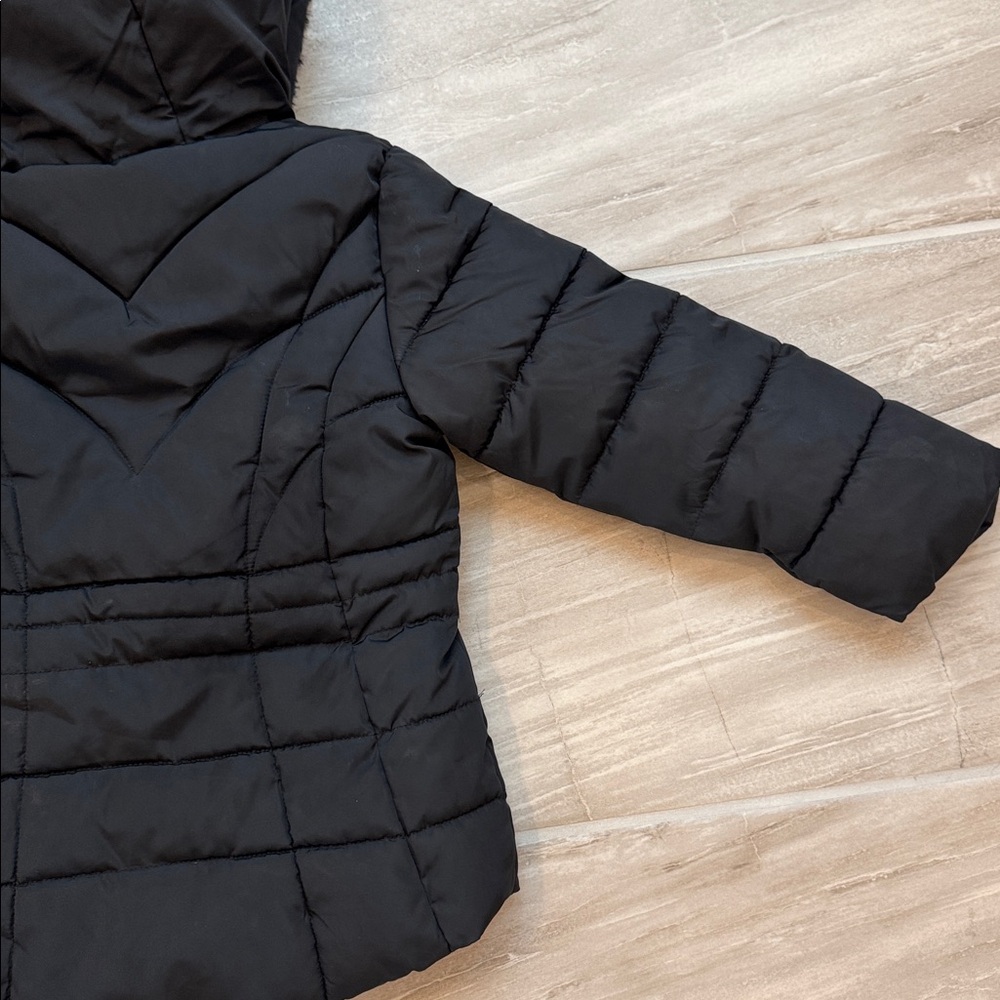 DKNY Girls 4 Hooded Winter Puffer Coat Full Zip Fleece Lined Warm Pockets‎ - Picture 13 of 14